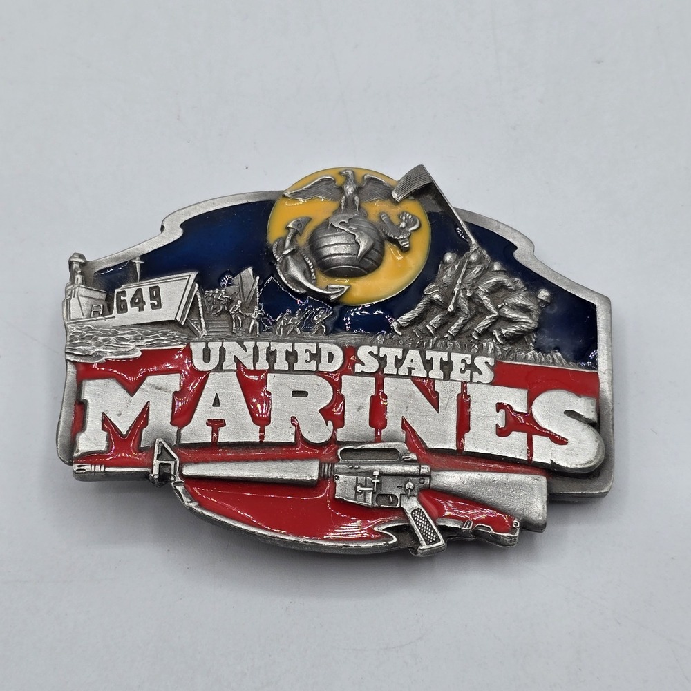 Vintage Siskiyou United States Marine Corps (cc 1987) Enameled Belt Buckle
